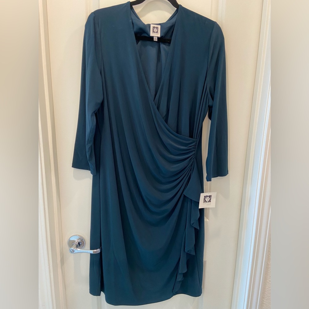 Classic Anne Klein deep blue dress, size 16